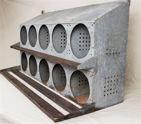 vintage metal chicken nesting boxes for sale|10 hole chicken nesting boxes.